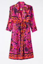 Pink Macaw Forest Trench Coat
